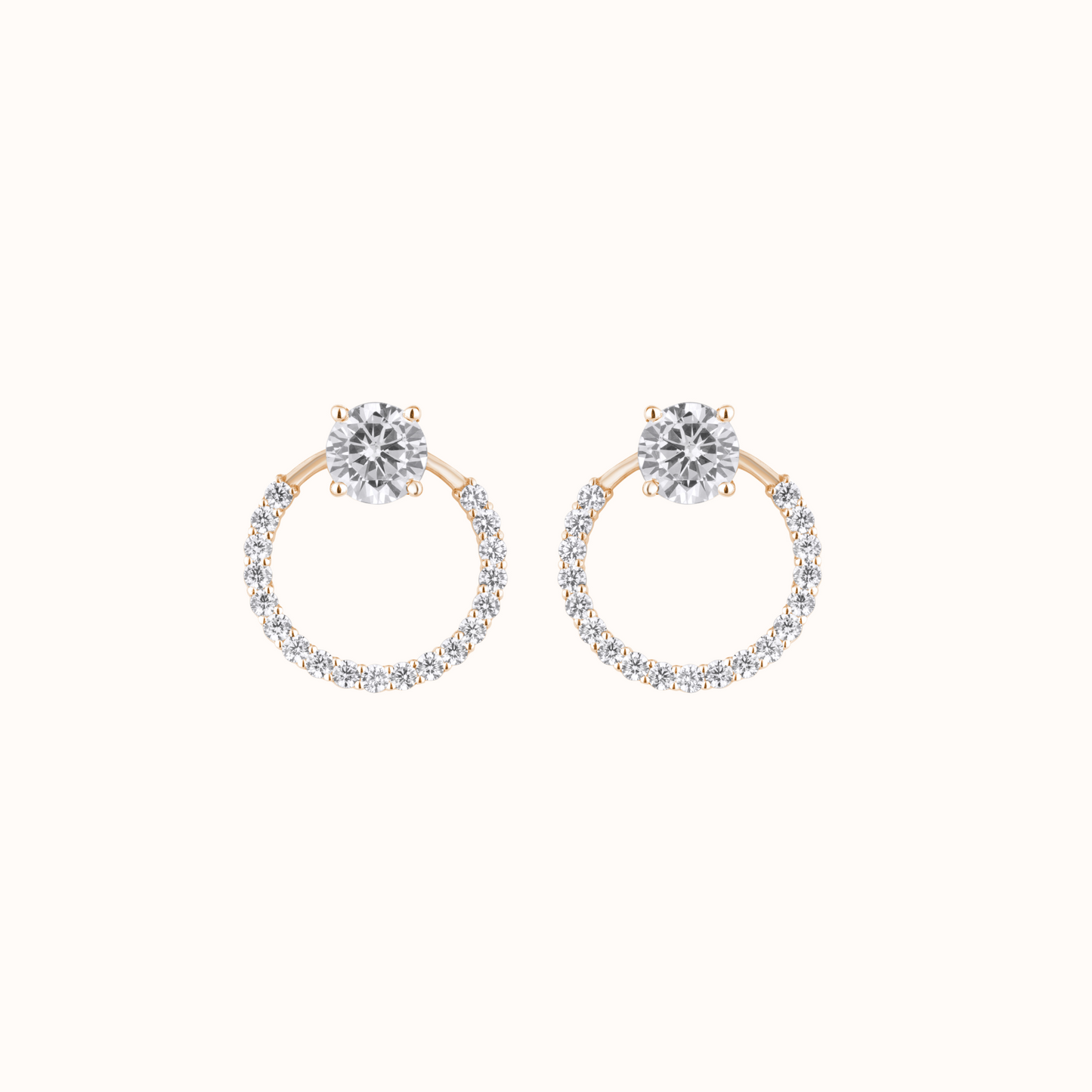 Circular Halo Diamond Earring