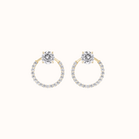 Circle Sparkle Stud Earrings - KYMEE