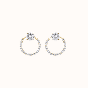 Circle Sparkle Stud Earrings - KYMEE