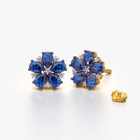 Blue Bloom Pear Petal Studs