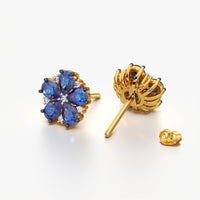 Blue Bloom Pear Petal Studs
