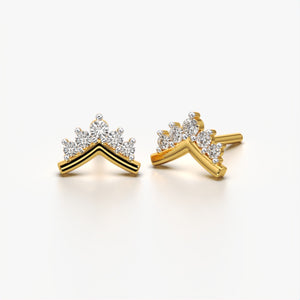V-Shape Diamond Set Earring