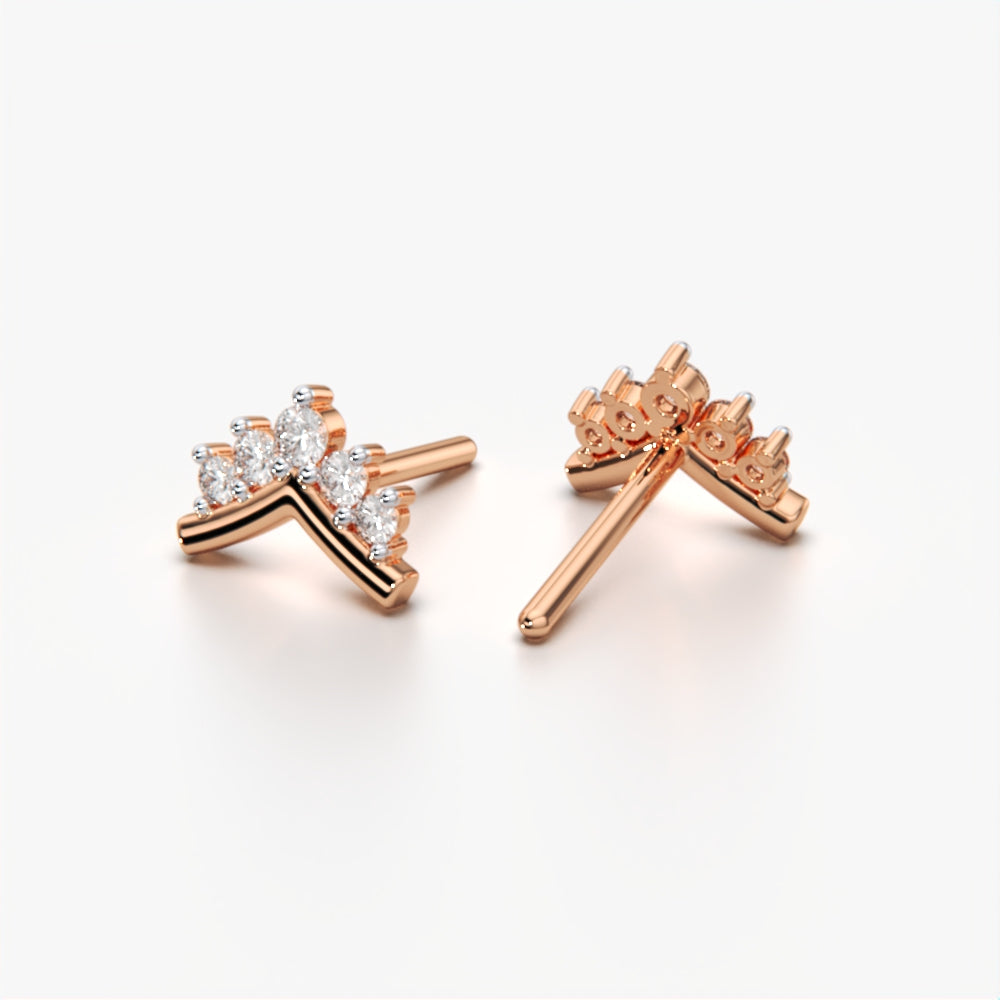V-Shape Diamond Set Earring