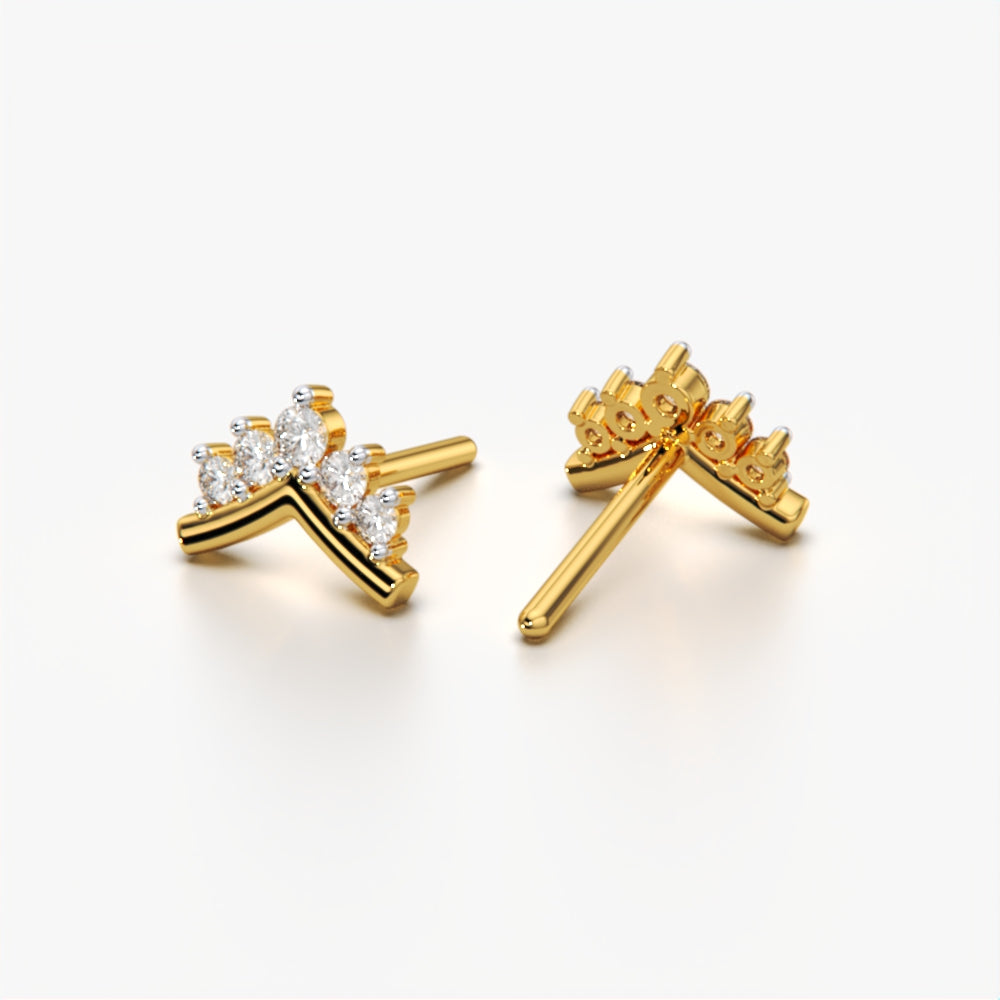 V-Shape Diamond Set Earring