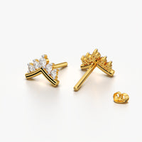 Crown Chevron Stud Earrings