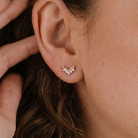 Crown Chevron Stud Earrings
