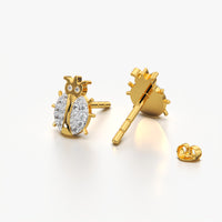Pave Ladybug Stud Earrings