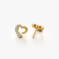 Open Heart Pave Stud Earrings