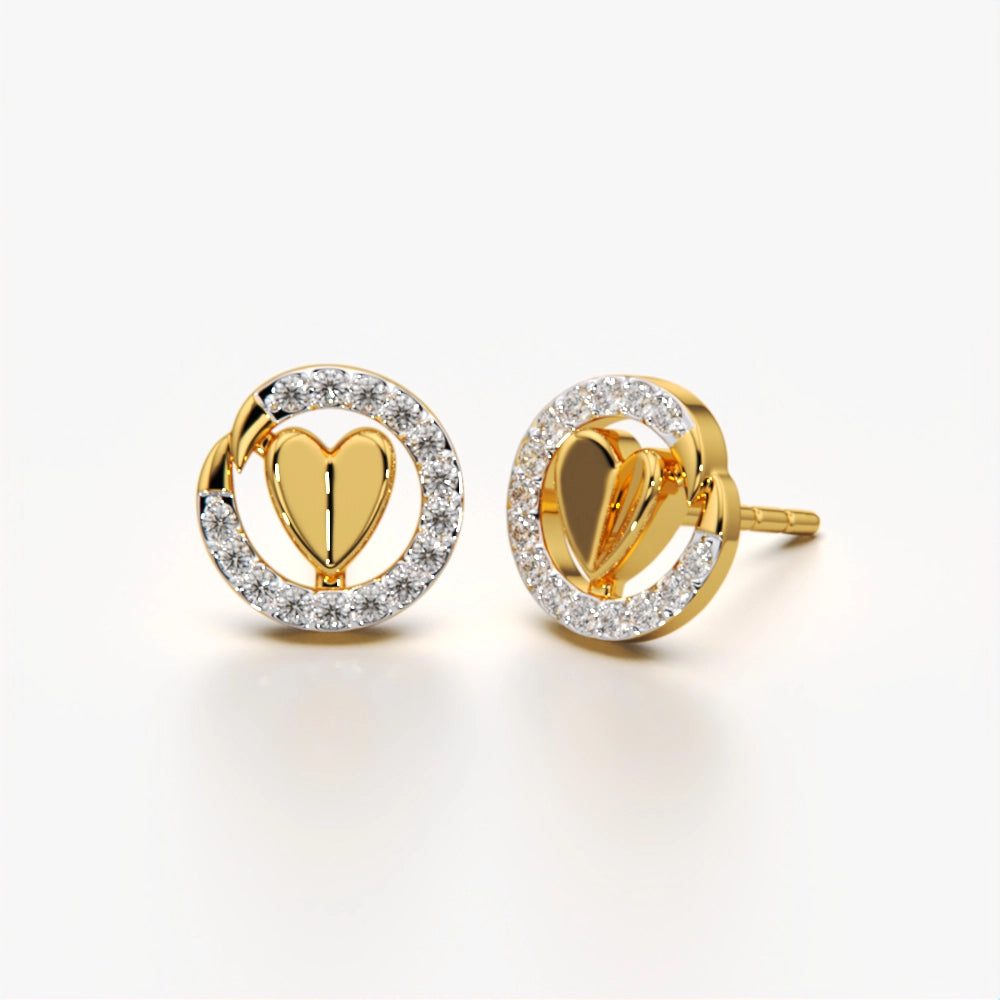 Heart Halo Stud Earrings