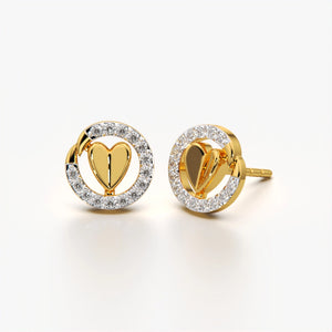 Heart Halo Stud Earrings