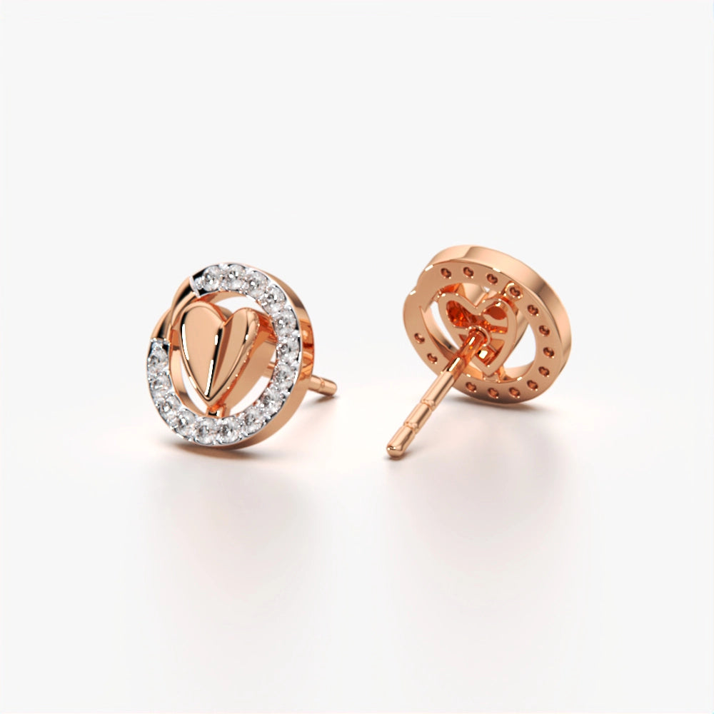 Heart Halo Stud Earrings