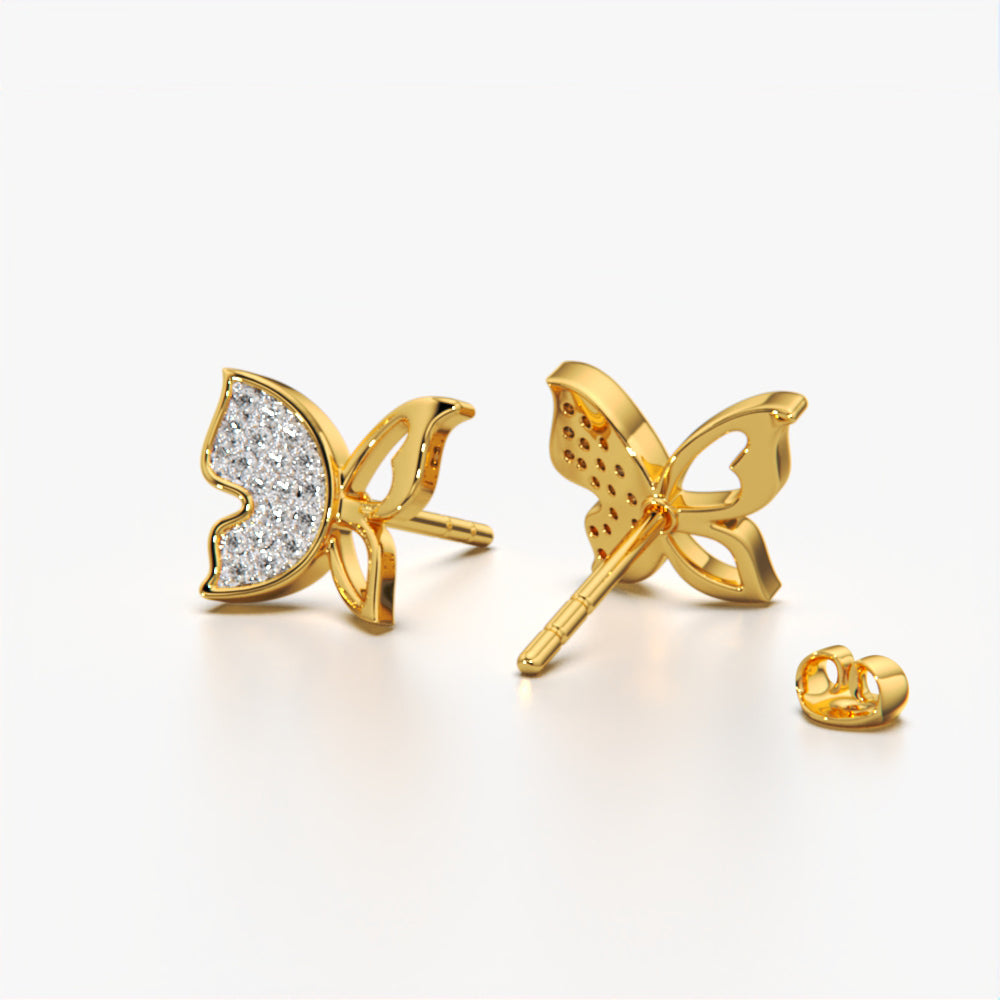 Pave Wing Butterfly Studs