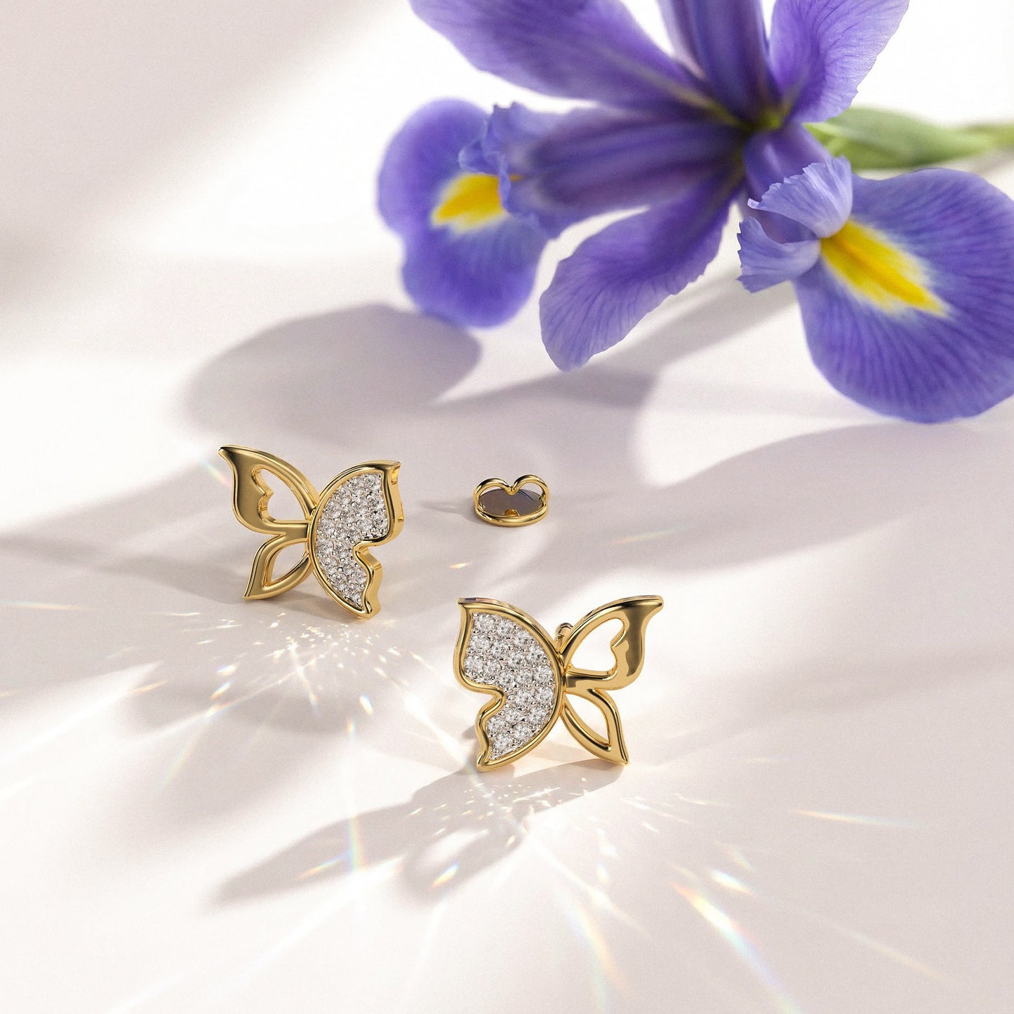 Pave Wing Butterfly Studs