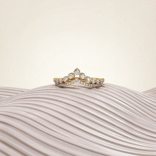 Double Line Chevron Ring