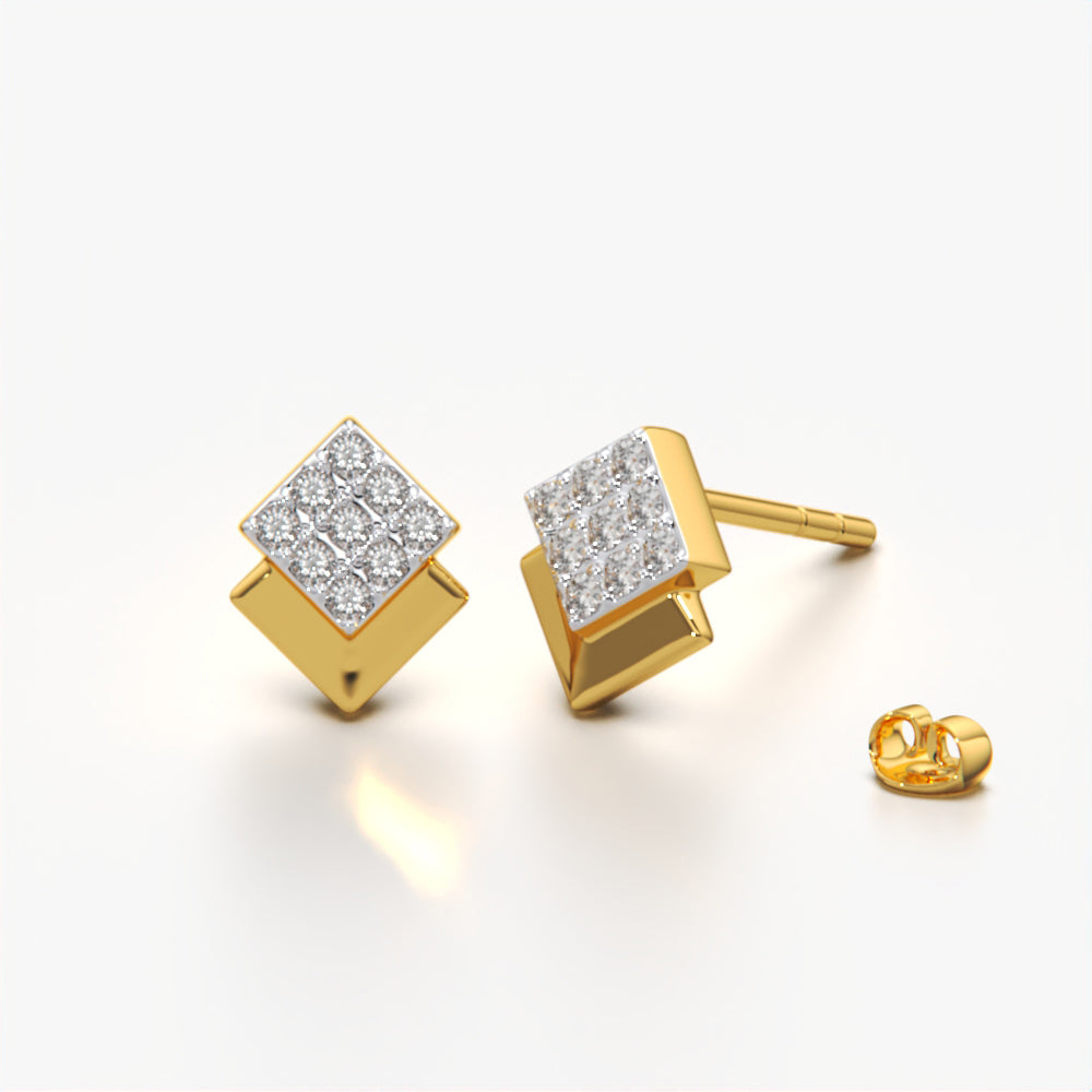 Diamond Sparkle Square Studs