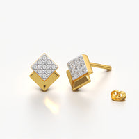 Stacked Rhombus Pavé Studs