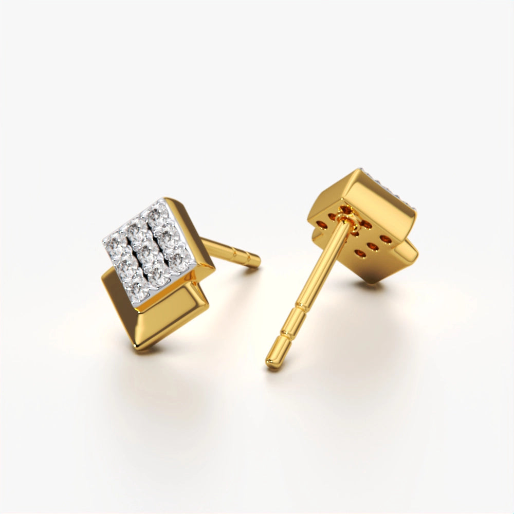 Diamond Sparkle Square Studs