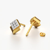 Stacked Rhombus Pavé Studs