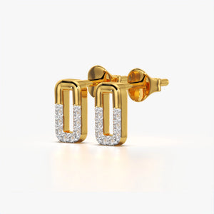 Geometric Diamond Stud Earrings