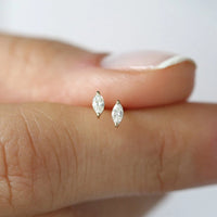 Mini Marquise Solitaire Stud Earrings