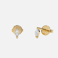 Mini Marquise Solitaire Stud Earrings