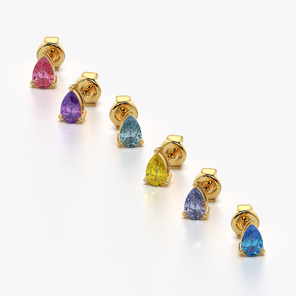 Pear Cut Solitaire Stud Earrings