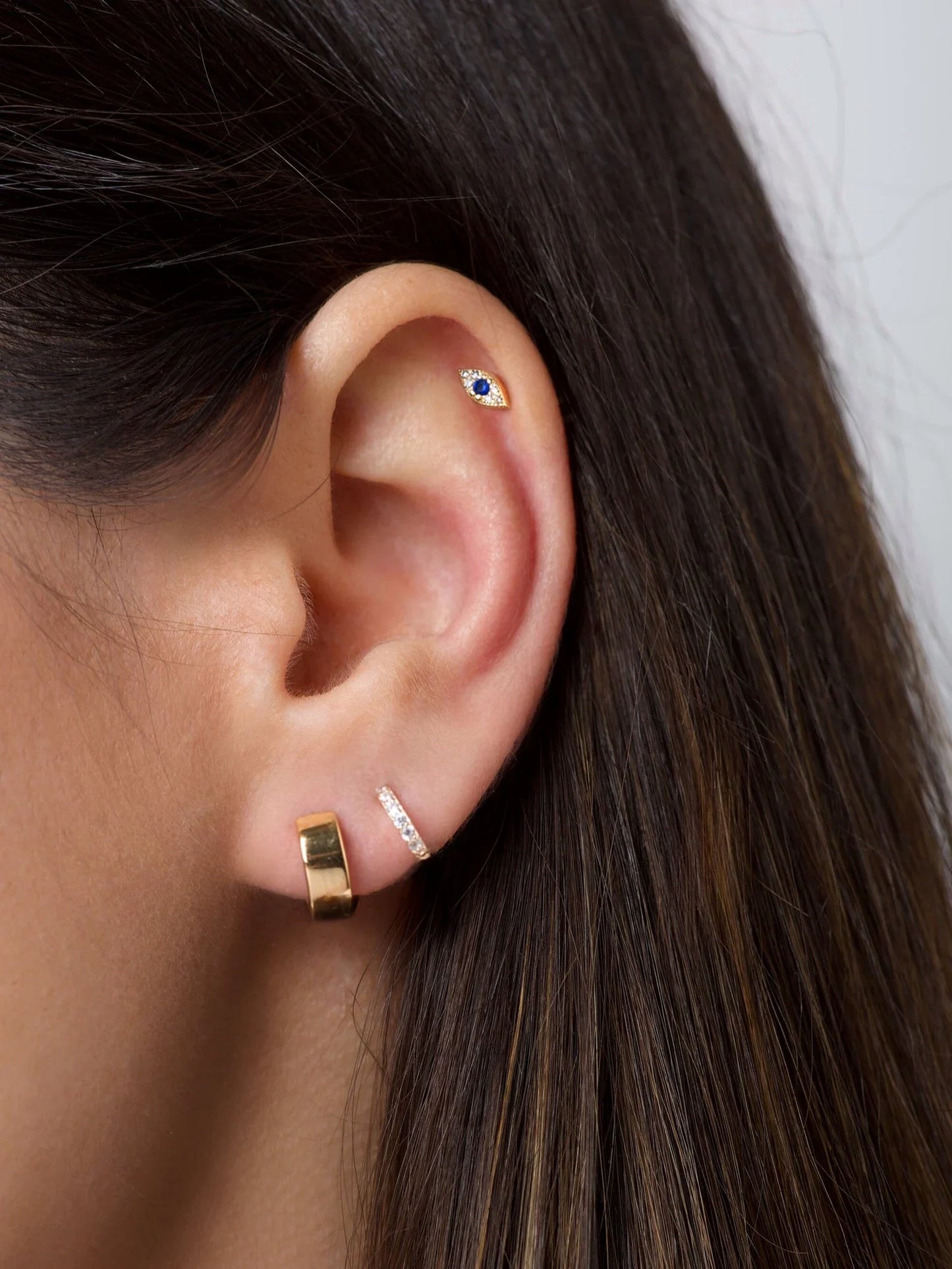 Blue Evil Eye Stud Earrings and Ring Set