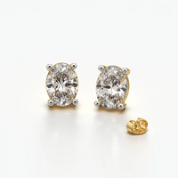 Oval Cut Solitaire Stud Earrings