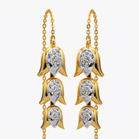Triple Tulip Threader Earrings