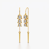 Triple Tulip Threader Earrings
