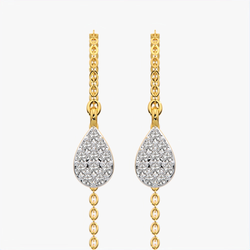 Crystal Teardrop Threader Earrings