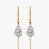 Pave Teardrop Threader Earrings