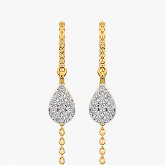 Crystal Teardrop Threader Earrings