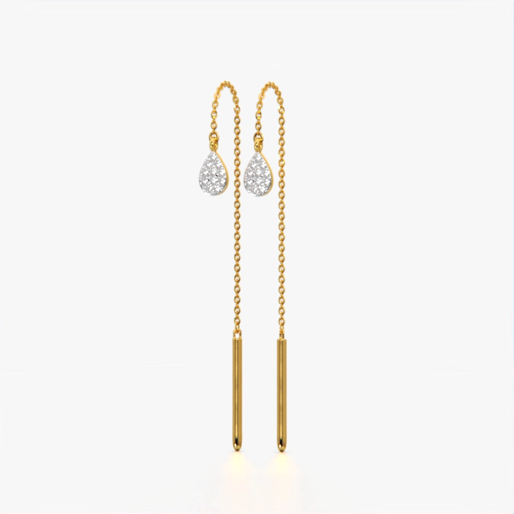 Crystal Teardrop Threader Earrings