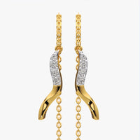 Pave Wave Threader Earrings
