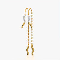 Pave Wave Threader Earrings