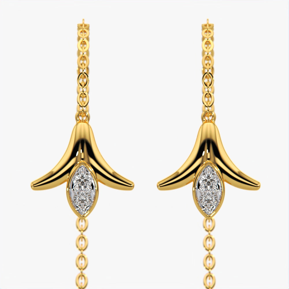 Crystal Tulip Threader Earrings