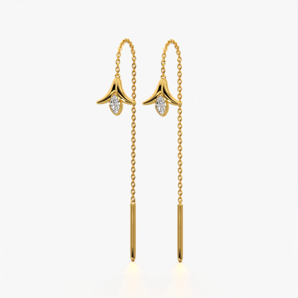 Crystal Tulip Threader Earrings