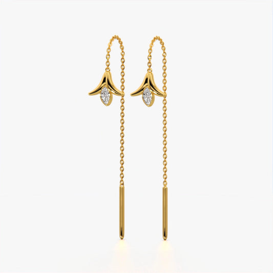 Petal Drop Threader Earrings