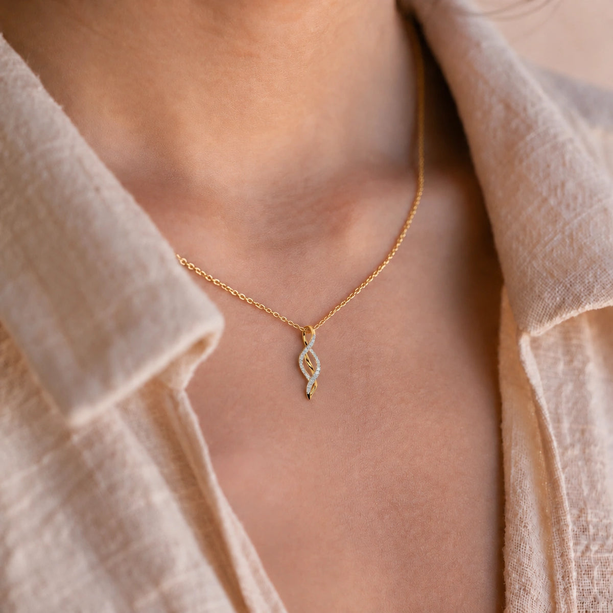 Pave Spiral Pendant Necklace