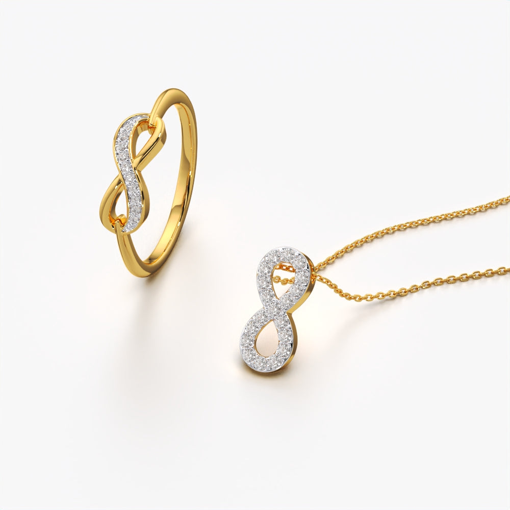 18K Gold Vermeil Infinity Jewellery Combo Set