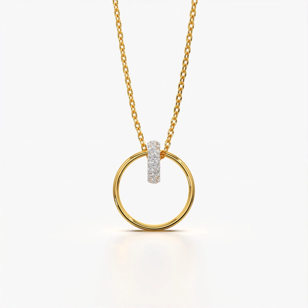 Dual Circle Diamond Necklace