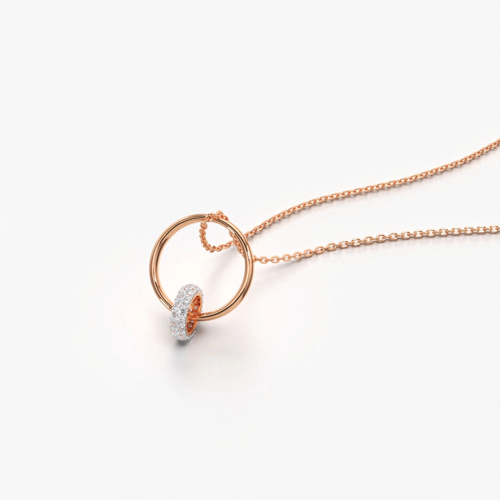 Dual Circle Diamond Necklace