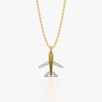 Tiny Aeroplane Charm Necklace