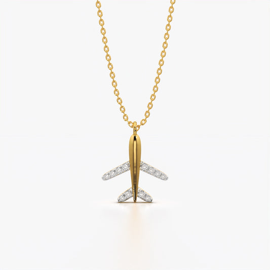 Sparkling Airplane Pendant Necklace