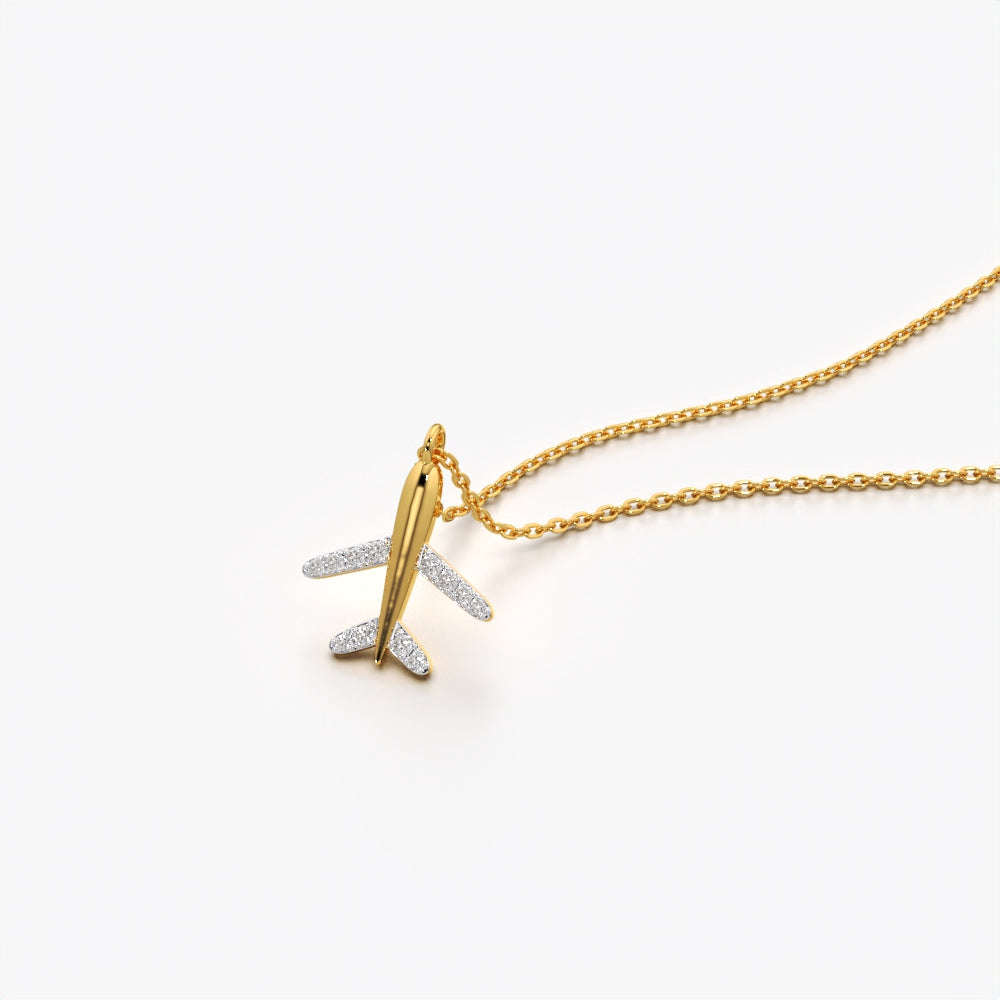 Sparkling Airplane Pendant Necklace