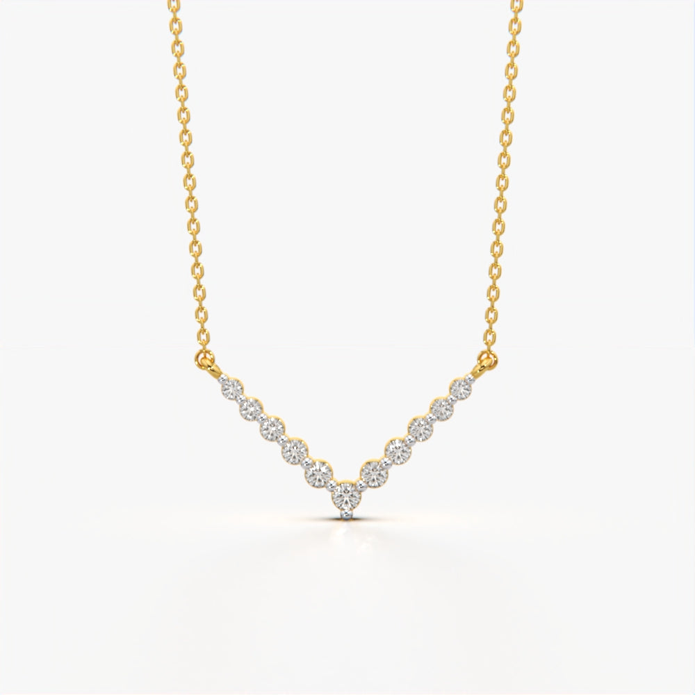 Sophisticated V-Shaped Diamond Necklace