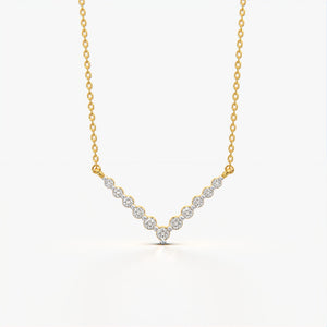 Sophisticated V-Shaped Diamond Necklace