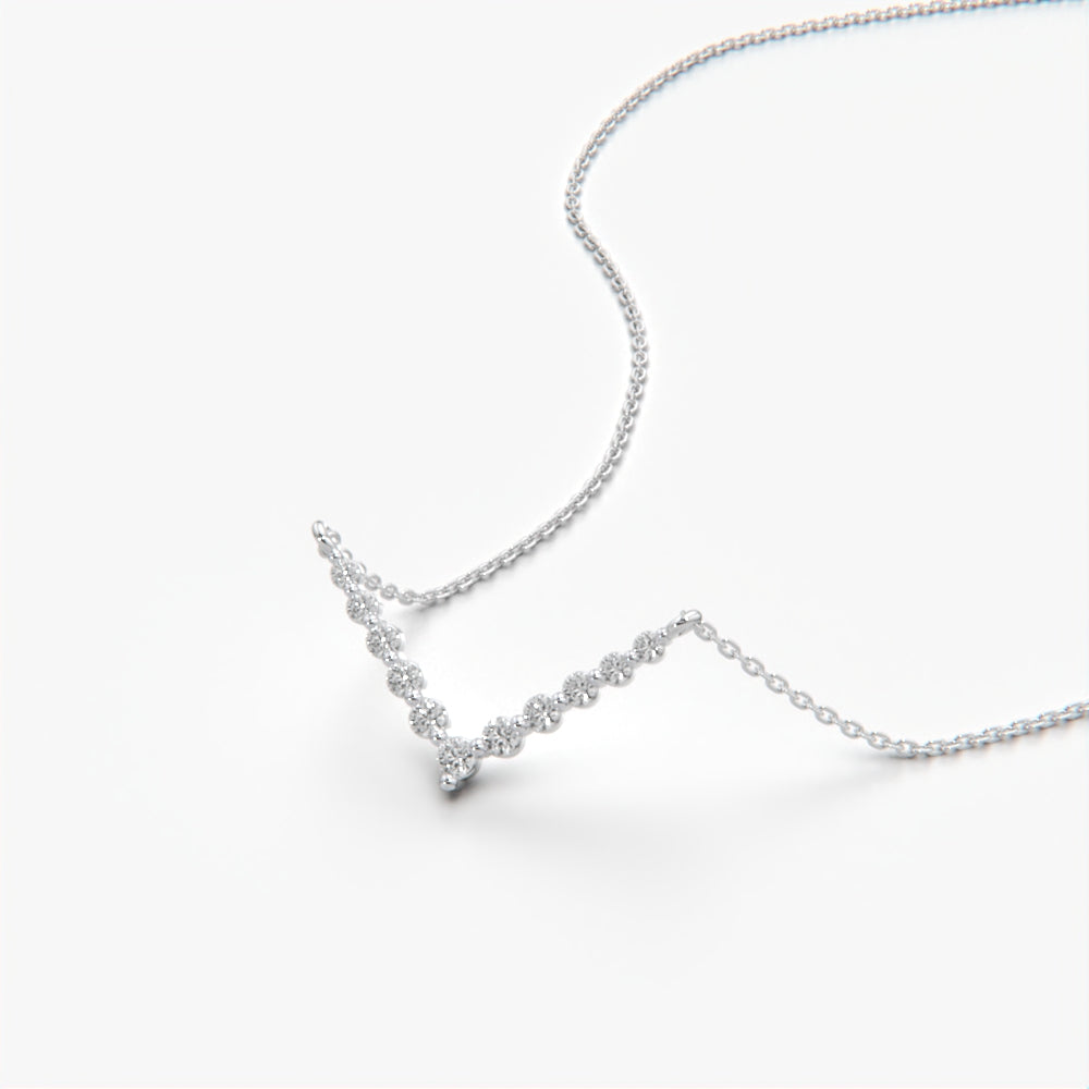 Sophisticated V-Shaped Diamond Necklace
