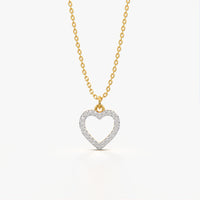 Open Heart Pave Pendant Necklace